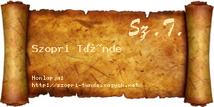 Szopri Tünde névjegykártya